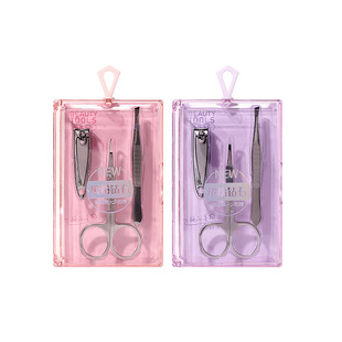 LMLTOP beauty three-piece eyebrow shaping tool eyebrow scissors curved edge eyebrow clip stainless steel nail clippers SY551