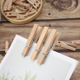 Factory wholesale birch clip 2.5-7.2cm handmade log color flower card wood clip photo color clip