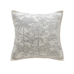 Plush Sofa Pillow Case French Entry Luxury Chenille Jacquard Living Room Pillow Case Bedside Cushion Bed Back Pillow