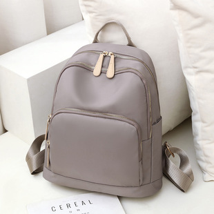 Oxford Cloth Backpack Women's 2022 New Solid Color Large Capacity Nylon Lightweight Travel Casual Women's Waterproof Backpack