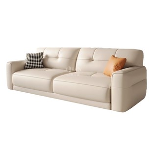 2024 Senxing New Sofa Simple Cream Style Internet Celebrated Living Room Straight Row Combination Disable Cat Claw Leather Sofa