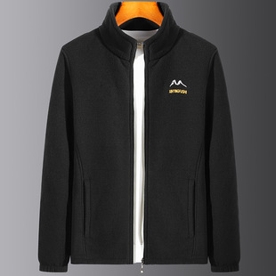 2023 fleece coat men's thickened fleece collar men's cardigan spring autumn and winter men's coat crisp jacket wholesale