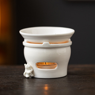 White Porcelain Tea Oven Japanese-style Household Tea Fragrance Apparatus Baking Tea Indoor Baking Tea Fried Tea Oven Candle Heating Warm Tea Oven