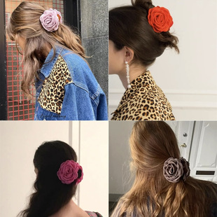High Version Caro Same Style Dry Rose Flower Grab Clip Back Head Headwear Hairpin Ins Blogger Shark