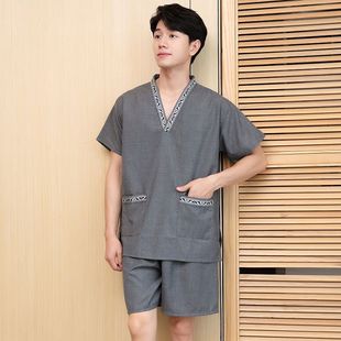 Mi Zhu Pure Cotton Khan Steaming Clothing Female Couple plus size Male Foot Therapy Bath Massage Bathrobe Home Pajamas Ann