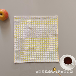 Cross-border Amazon tea towel plaid square towel dishwashing towel scouring pad cloth non-oil kitchen cloth soft