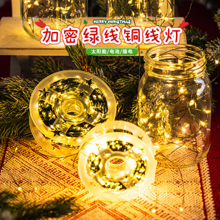 New Year's Decorative Lights Colorful Lights String Lights Copper Wire Luminous Christmas Tree Lights with Green Planting Room Atmosphere Lights Scene Layout