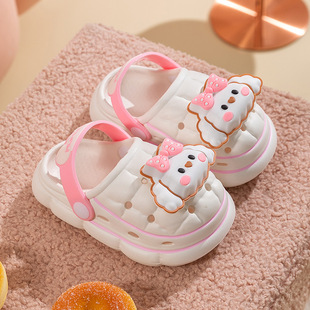 Little Bear children's slippers boys' hole shoes summer home indoor non-slip cute girl baby cartoon sandals