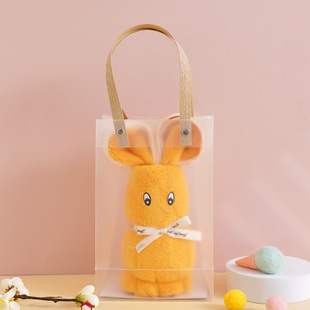 Creative edging bunny towel bath towel wholesale gift towel high density coral fleece wedding hand gift doll face towel