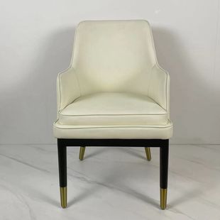 Hotel dining chair club restaurant Villa chair stool dining table and chair solid wood leather Bentley chair lobby home sales office