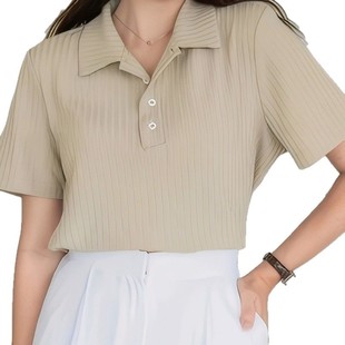 American Style Sweet Spice Girls Polo Shirt Women's Summer New Style Women's T-shirt Design Sense Slim-fit Slimming Internet Popular Solid Color Trendy Short Sleeve