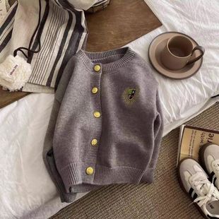 Spring and Autumn Men's and Women's Children's Wear Sweater Coat Baby's Western Style Children's Personality Trendy Korean Style Retro Academy Style Knitting Dare