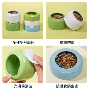 Parrot Ceramic Food Pot for Parrot Anti-scatter Bird Feeder Anti-splash Porcelain Bowl Peony Xuan Feng Hand-fed Food Box