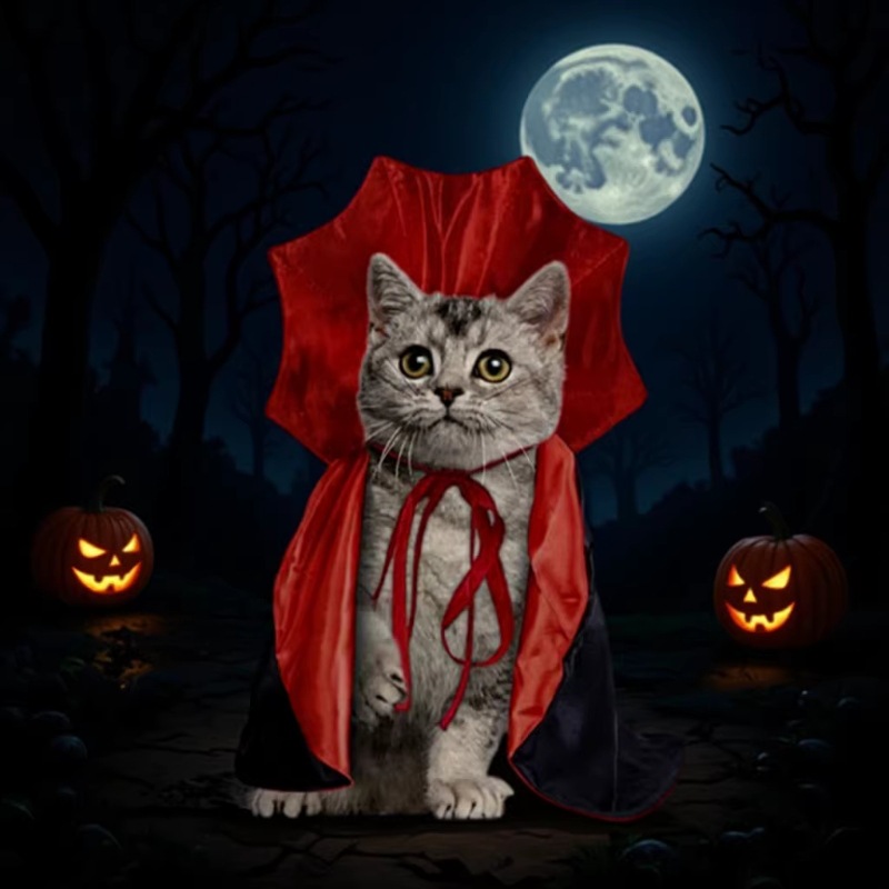 Cross-border pet cat clothes Halloween Christmas kitten cape dog cape magic cloak pet cloak