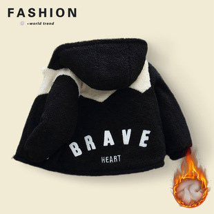 Children's Winter Woolen Sweater 2024 Children's Wear Boy's Winter fleece-lined Western-style Lambskin Coat Women's Treasure Outer Wear Top