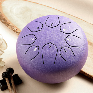 [hua Shu D Ethereal Drum] Lotus Style 6.8inch Tones Ethereal Drum Steel Tongue Hollow Drum Beginner Percussion Instrument