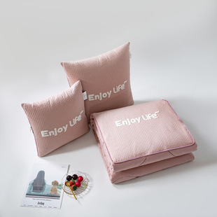 New four-season quan cotton waffle pillow quilt dual-purpose small quilt car cushion quilt a generation of hair
