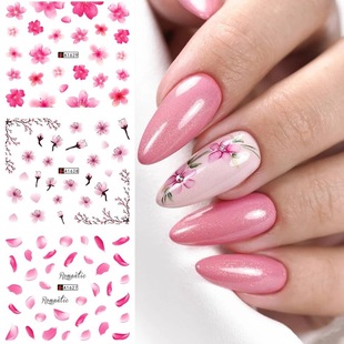 Cross-border source nail art watermark sticker large color flowers golden sunflower cat small fresh pattern ins