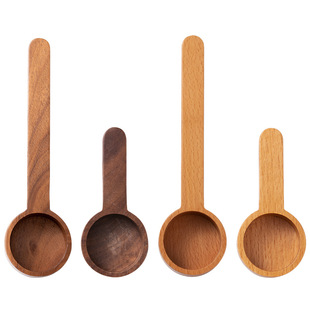 Walnut Coffee Spoon Quantity Storage grams Beech Metering Powder Spoon Solid Wood Long and Short Handle Household Vintage Spoon 10g