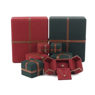 European Style Microfiber Jewelry Box Advanced Sense Double Open Ring Box Necklace Gift Box Bracelet Jewelry Box Jewelry Packaging Box