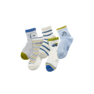 Six-finger Mouse Spring and Summer Thin Cotton Children's Socks Solid Color Mid-tube Mesh Full Thin Cotton Sweat Absorbing Breathable Cotton Girls Japanese Stripe