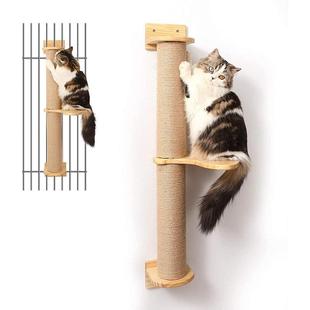 Cat Climbing Rack Linen Rope Cat Grab Column Hanging Cat Climbing Column Wall Cat Toy Accessories Cat Jumping Platform Middle Platform