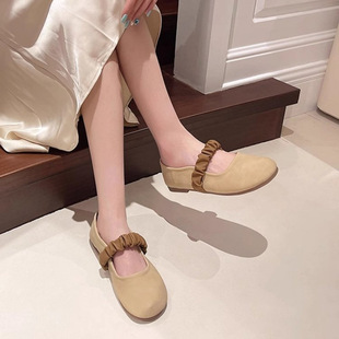 Вечерний ветер Mary Jen Shoes 2025 новые дикие плоские женские туфли нежный темперамент мягкая подошва удобная молочная обувь