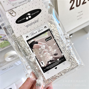 High-value ins wind blogger with card packaging creative decorative chain magic color round beads white atmosphere rope