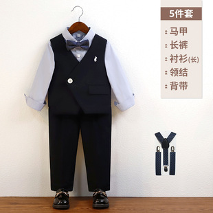 Children's suit boys' embroidered small suit vest suit flower children's one-year-old dress baby host piano costume