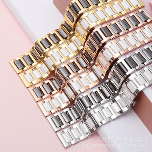 Universal Ceramic Watch Strap Stainless Steel Strap Watchband Men's and Women's Bracelet Fit Huawei Samsung Apple Wristband 16 22