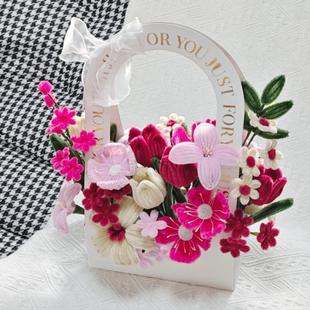 Twisting Stick Flower Box Bouquet diy Homemade Material Package Mother's Day Handmade Finished Product Gift for Friends, Best Friends and Mothers