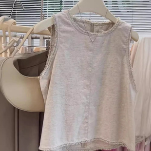 2125# Compared with it, Yan is worth dumping you three blocks! Korean-style Niche Zip-back Casual Sleeveless Vest Top