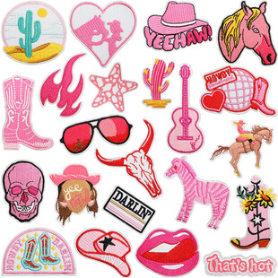 Double Gun Denim Girl Embroidered Zhangzi Western Denim Element Computer Embroidered Cloth Sticker Square Patch Patch Ironing