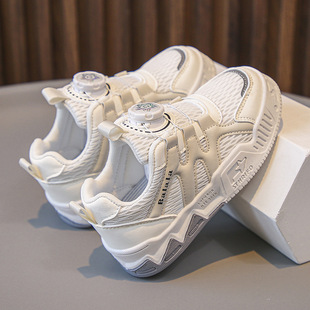 Boys Shoes Summer New Children's sneaker Mesh Breathable Boys Rotating Button Board Shoes