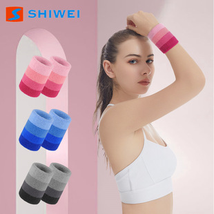 New gradient Sports wristband sweat-absorbent towel badminton wrist protection fitness running basketball wristband sweat towel
