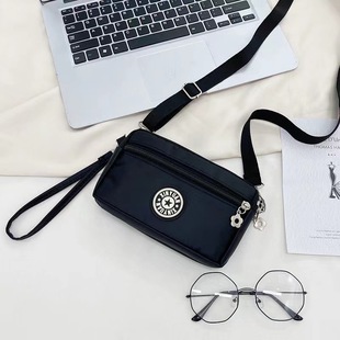 Women's Bag Mobile Phone Bag Three-Layer Zipper Handbag Multifunctional Oxford Waterproof Key Storage Bag Single Shoulder Crossbody Bag