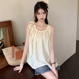 MO17# Large Size Outer Wear Camisole Women's Summer New Fat mm Slim Belly Covering Loose Sleeveless Meat Covering Top