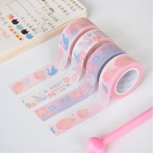 Spptiga Pink Candi Swan Glitter Washi Tape Справочник Высоко выглядящая креативная лента Васи