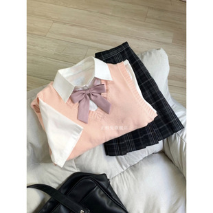 Japanese Style Stacked Vest College All-match Solid Color Multicolor Pullover Sweater Sleeveless Vest Knitwear Top