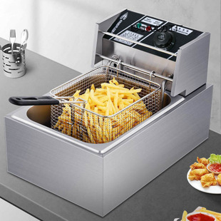 Electric fryer commercial fryer plug-in fried chicken legs fried French fries fried special pan fried string fried dough sticks machine
