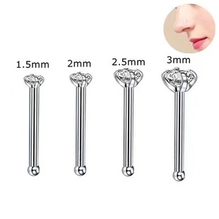 Fashionable and Simple L-Shaped Square Heart Nose Nail Set Curved Rod Medical Grade Stainless Steel Claw 5A Zircon Nose Nail Batch