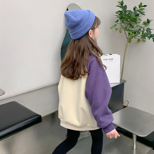 Girls' Sweatshirt 2025 Spring and Autumn New Korean Style Western Style Winter Clothes Large Children's One-piece Velvet Clothes Thickened Top