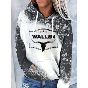Independent Station Foreign Trade Explosions Street Tide Ethnic Style 3D Printed Hooded Wei Shirt Loose All-match Autumn and Winter Women's Wei Yi