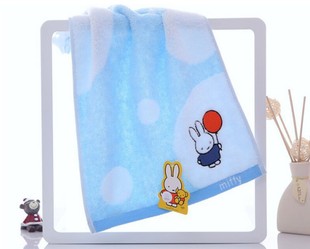 Золотое Miffy Rabbit из чистого хлопка, детское полотенце без Твиста, маленькое полотенце с атласной вышивкой, мягкое Впитывающее свежее мультяшное