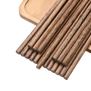 Chicken wing wooden chopsticks household red sandalwood chopsticks iron wood National Fashion Chinese chopsticks 10 pairs of unpainted wax-free chopsticks wholesale