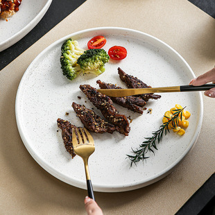 Simple High-class Household Ceramic Western Food Dishes Tableware Restaurant Hotel Business Western Food Plate Dessert Plate