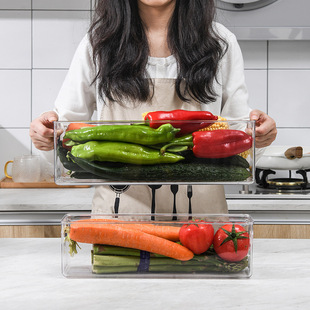 Оптовая Продажа с фабрики ящик для хранения холодильника прозрачная кухонная коробка для организации фруктов и овощей портативный Штабелируемый ящик для хранения