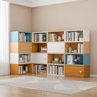 Patch Cabinet Free Combination Bookcase with Door under Stairs Locker Household Simple Toy Storage Cabinet Student Changzhen