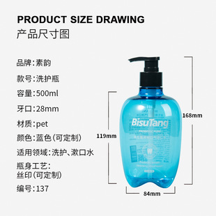 300/500ml shampoo bottle bottled hand sanitizer press bottle pet plastic bottle to map to sample customization