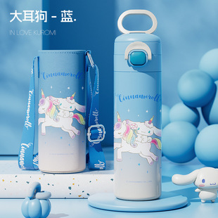 Sanrio из нержавеющей стали 316 чашка с большой емкостью с соломкой для детей большой живот чашка студенческий портативный двойной питьевая чашка